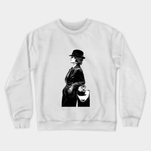 Polly Gray leans well dressed in sunglasses against a car as an abstract comic graphic peaky blinders (vers. 2) Crewneck Sweatshirt